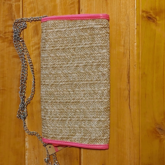 NWT Ardene Straw & Hot Pink Bag - Picture 4 of 11